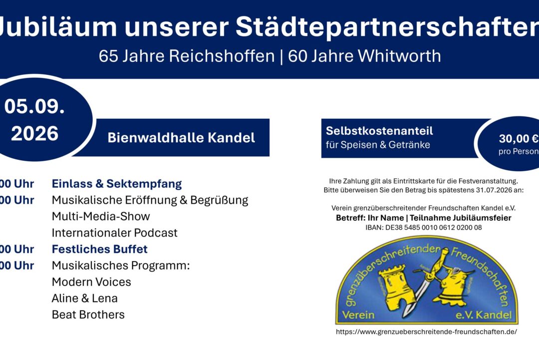 Jubiläum unserer Städtepartnerschaften